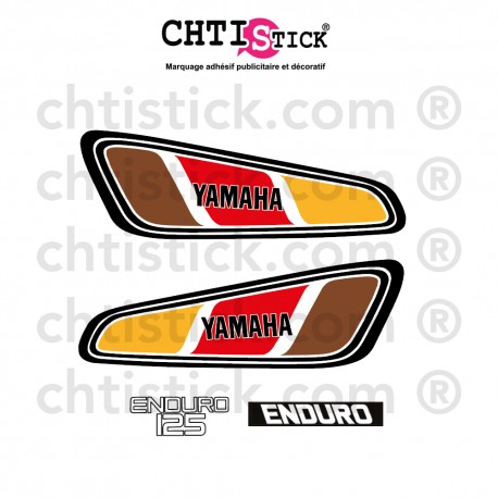 Autocollants Yamaha 125 DTF pour réservoir rouge