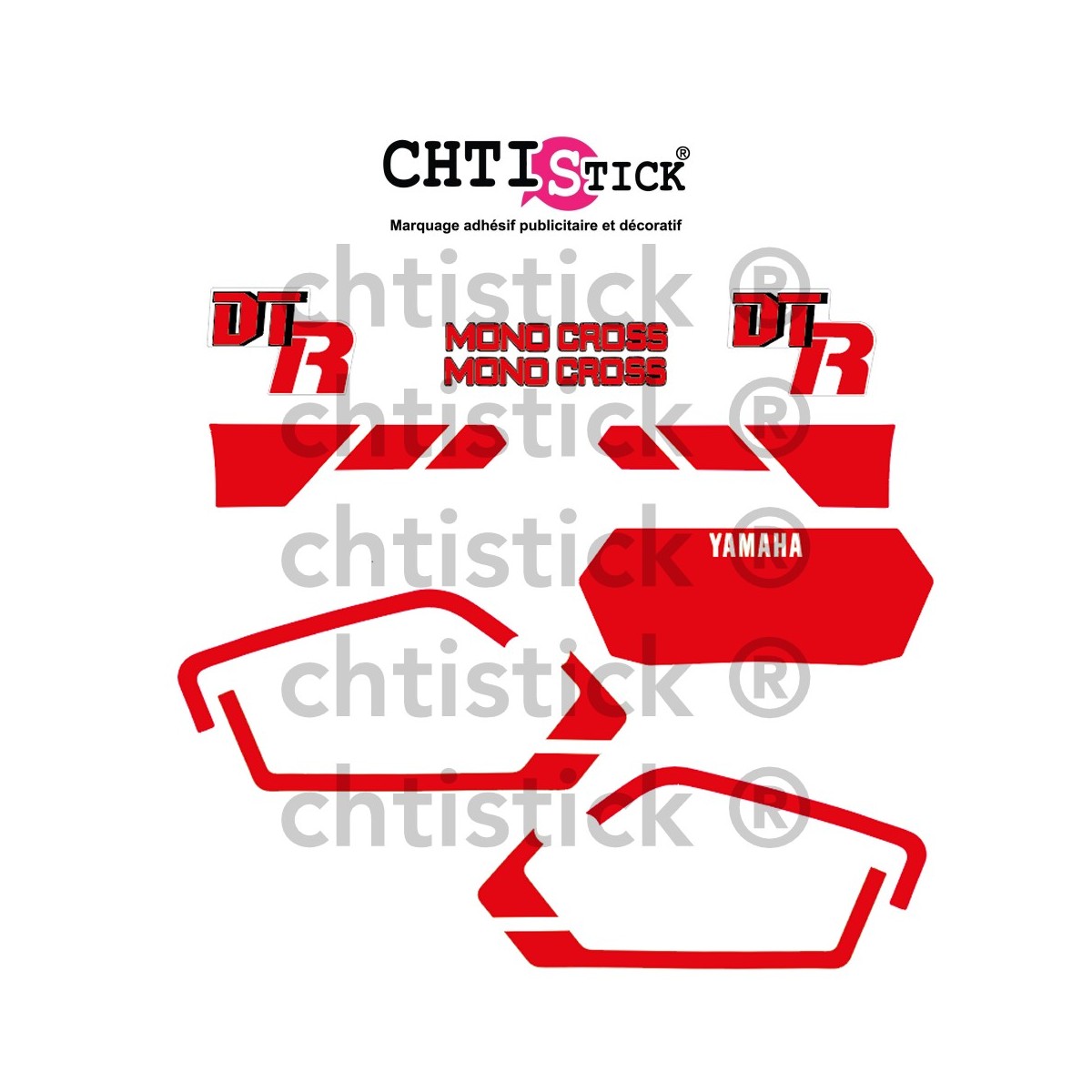 STICKERS YAMAHA 50 DTR 1989 Blanche