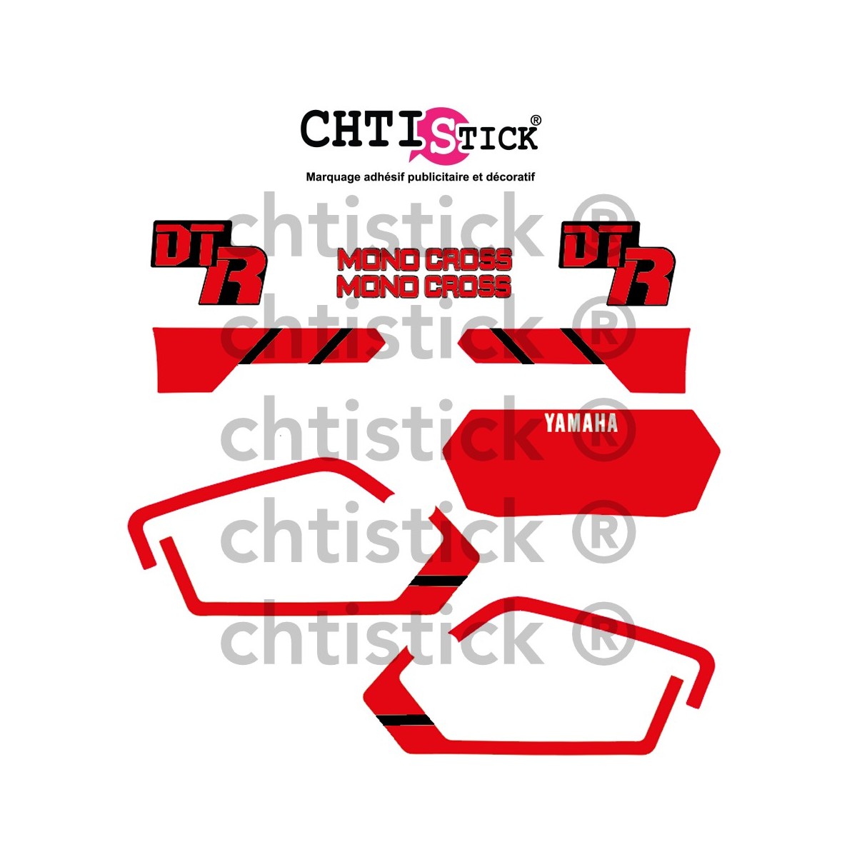 STICKERS YAMAHA 50 DTR 1989 Noire