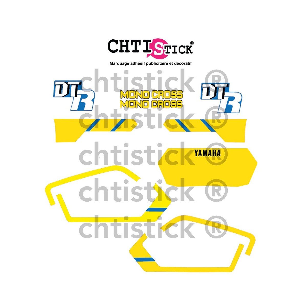 STICKERS YAMAHA 50 DTR 1989 Bleue