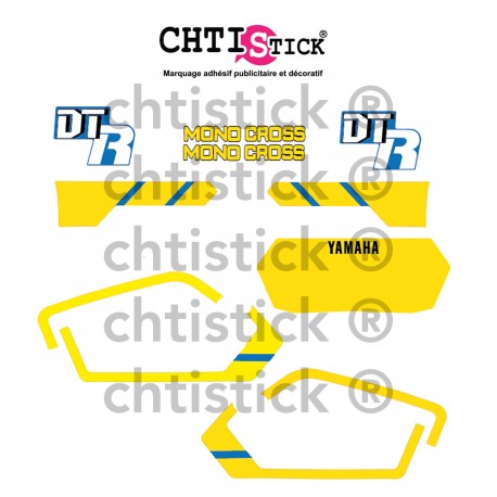 STICKERS YAMAHA 50 DTR 1989 Bleue