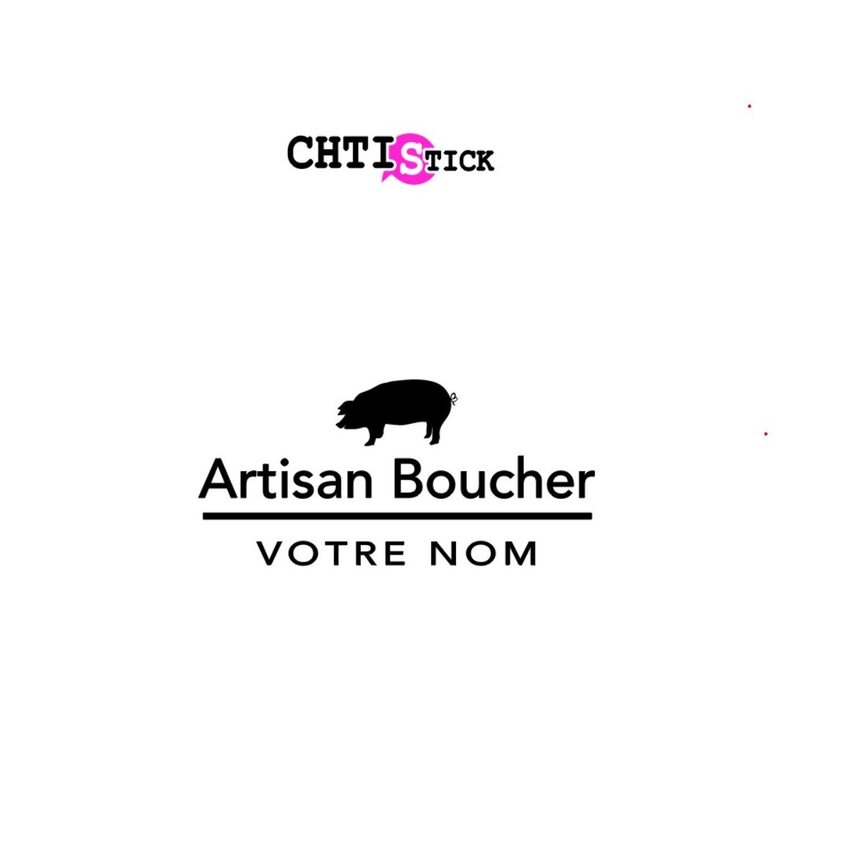 Autocollant artisan boucher personnalisé