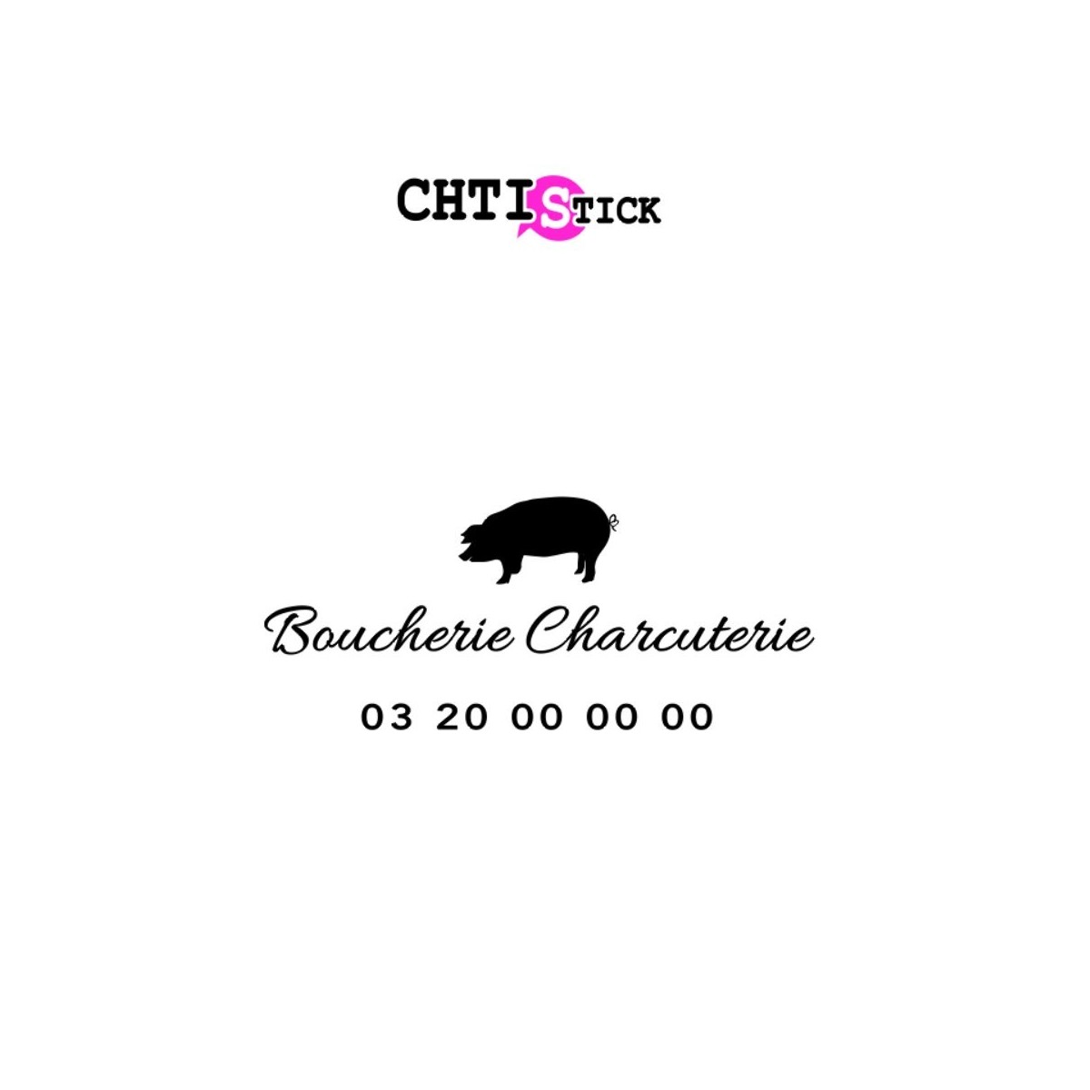 autocollant boucherie avec numéro de téléphone