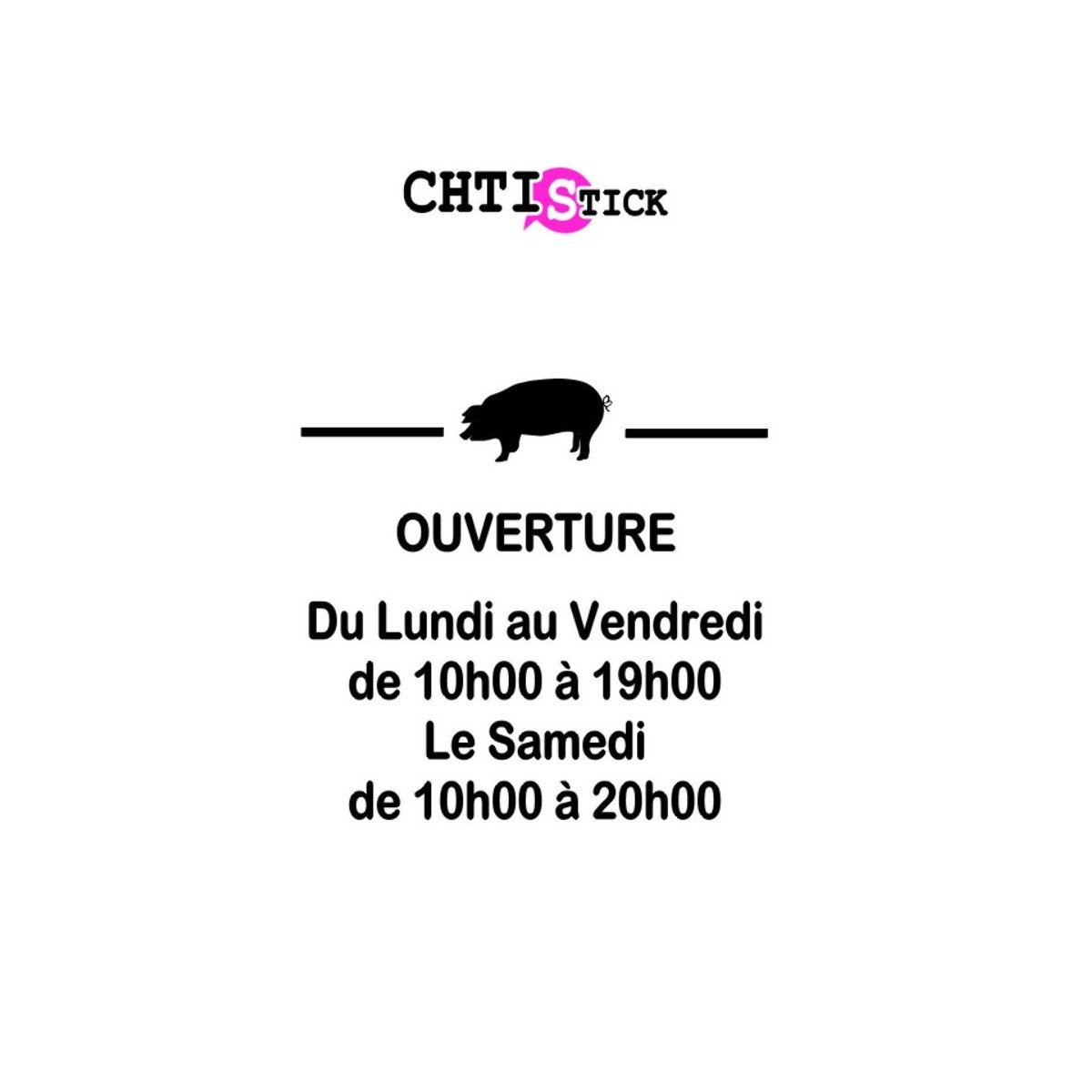 Autocollant horaires pour boucherie charcuterie