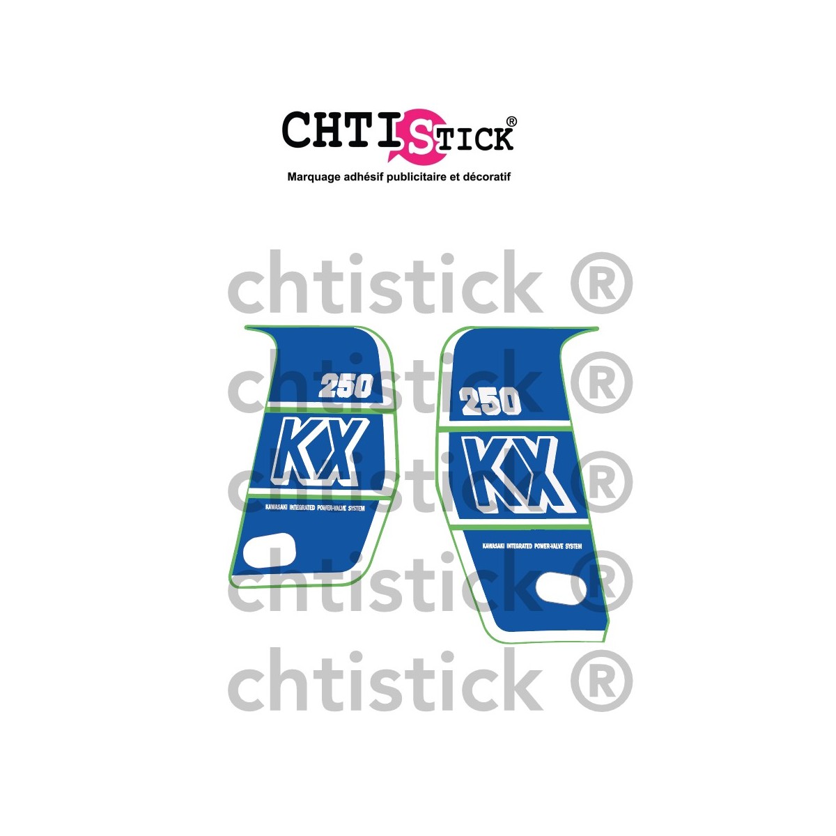 Stickers moto Kawasaki KX 250 1989