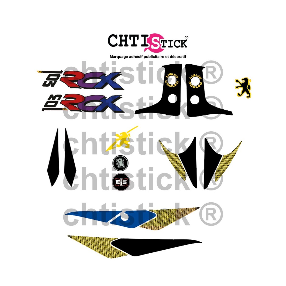 Stickers Peugeot 103 RCX Jaune