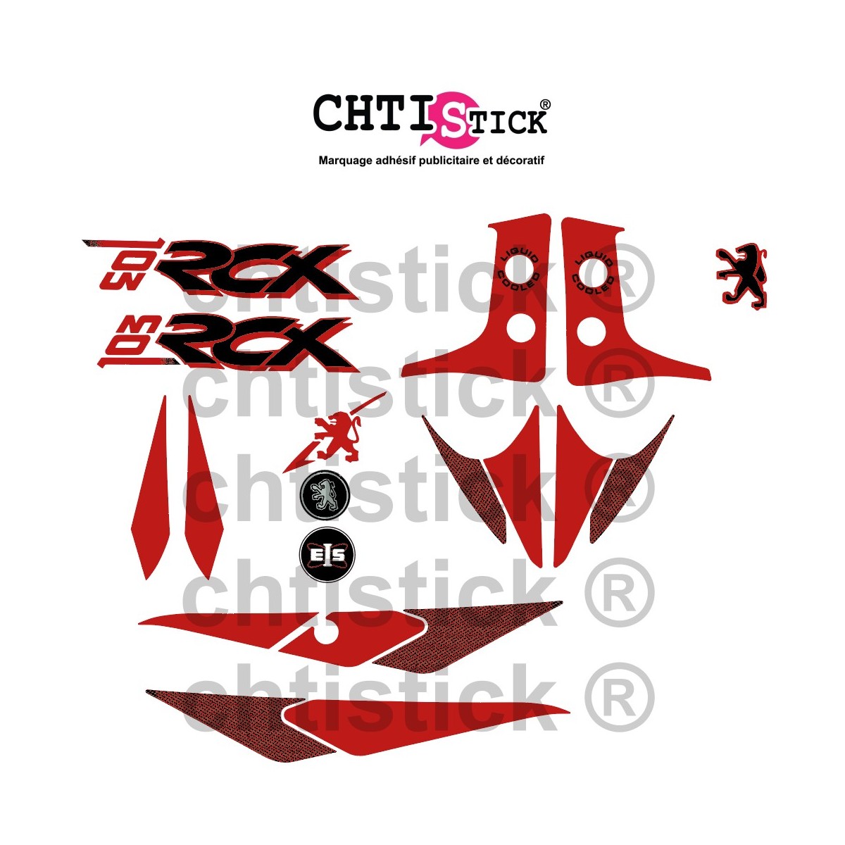 Stickers Peugeot 103 RCX Noire