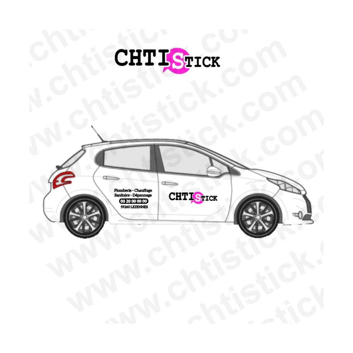 MARQUAGE VEHICULE 2 portières 