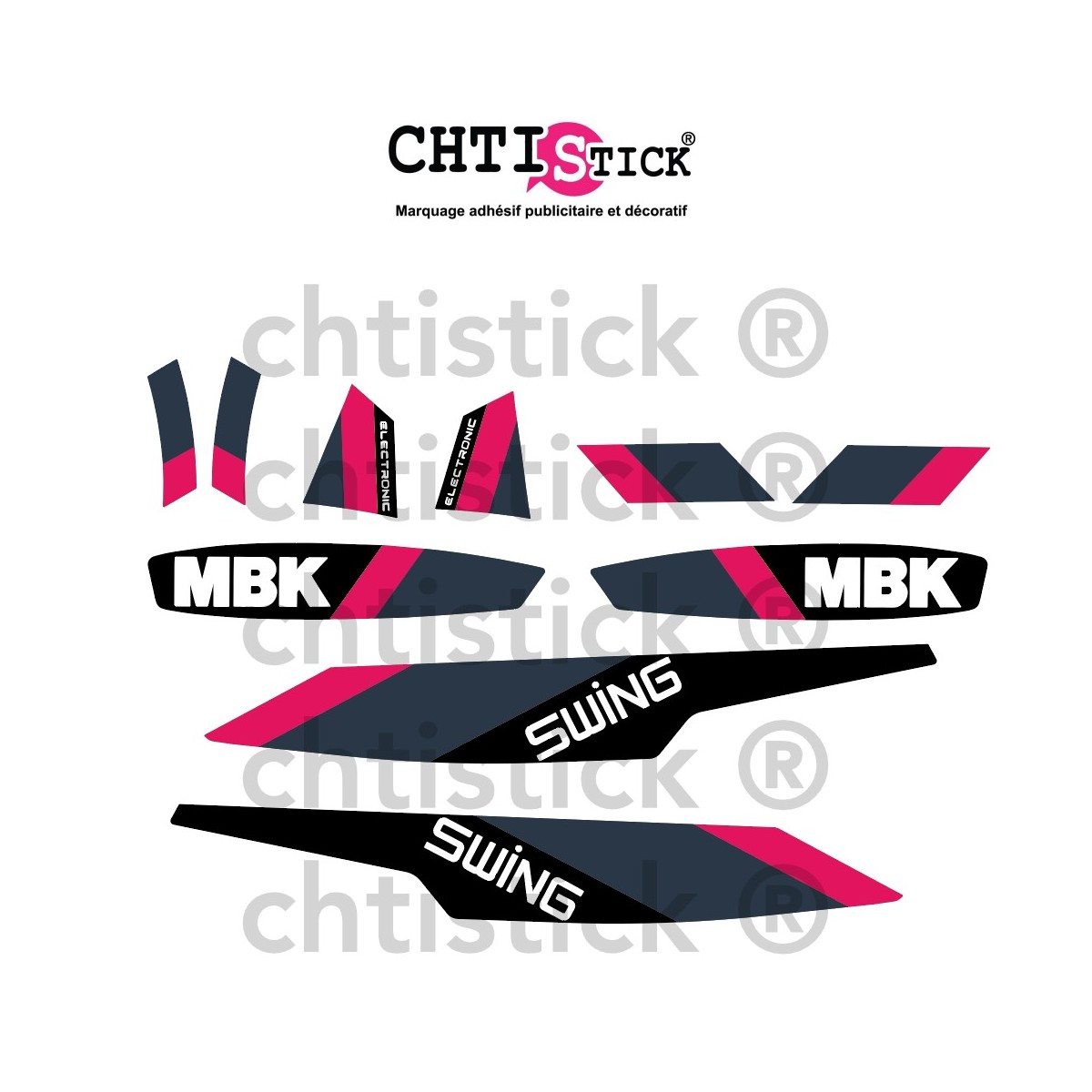 Kit Stickers Motobécane M50 EV Phase 2 BLEUE