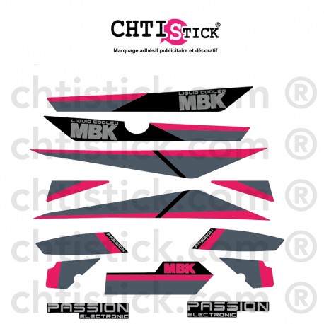 Kit Stickers MBK 51 PASSION 89 GRIS NOIR ROSE