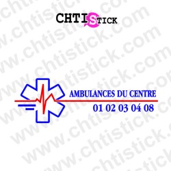 AUTOCOLLANT AMBULANCE LIGNE LOGO