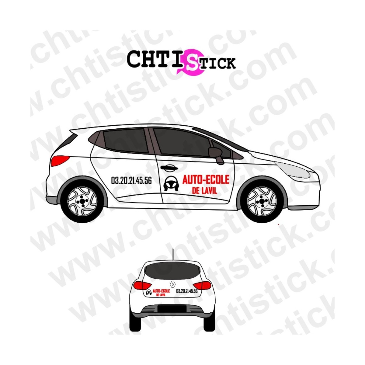 AUTOCOLLANT AUTO ECOLE VOLANT