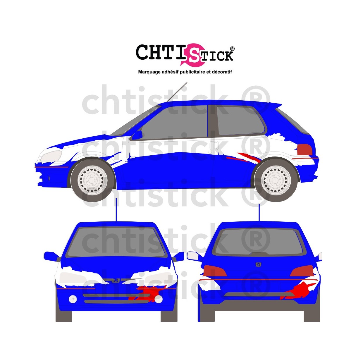Bandes seules Peugeot 106 MAXI 