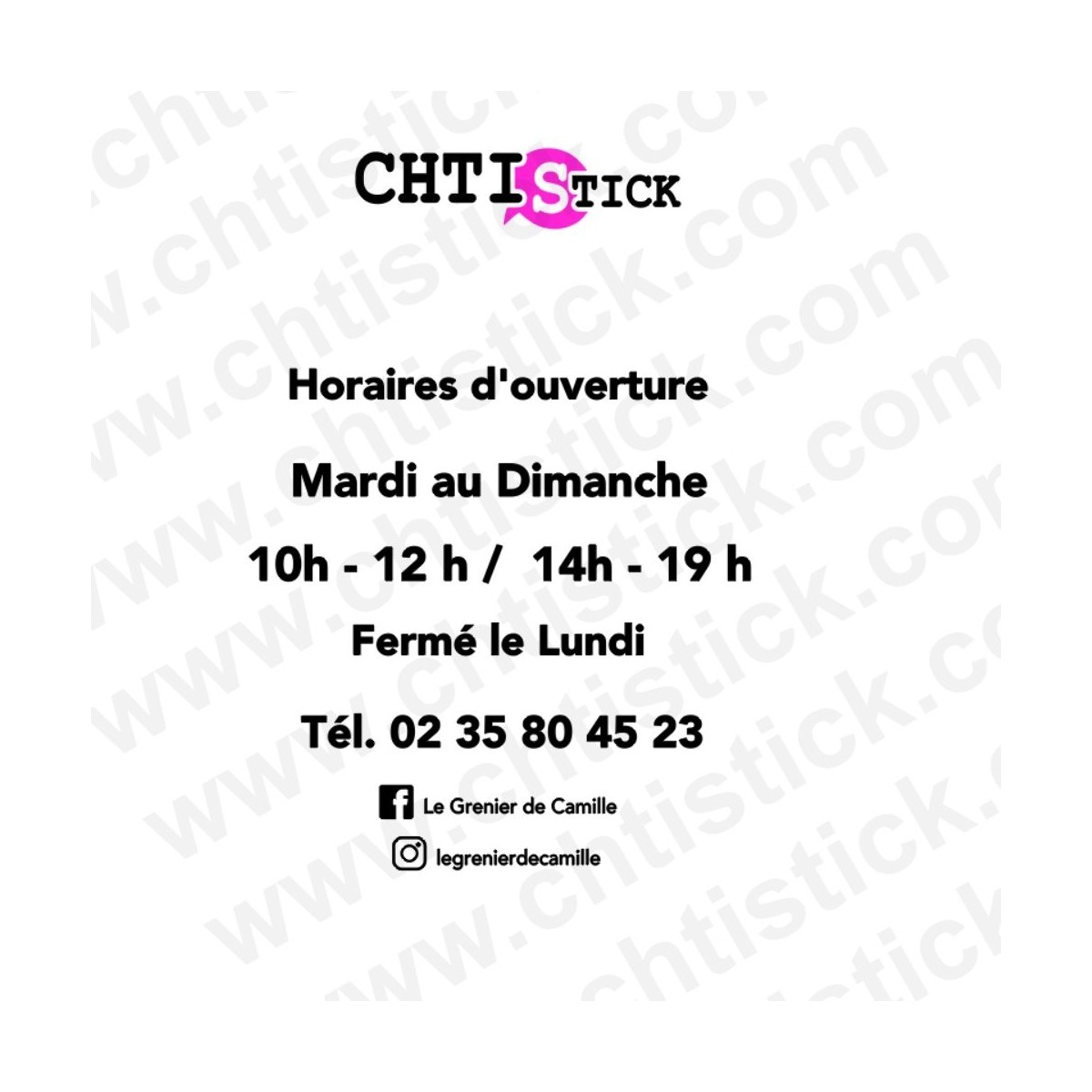 Stickers vitrine horaires boutique