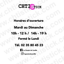 Stickers vitrine horaires boutique
