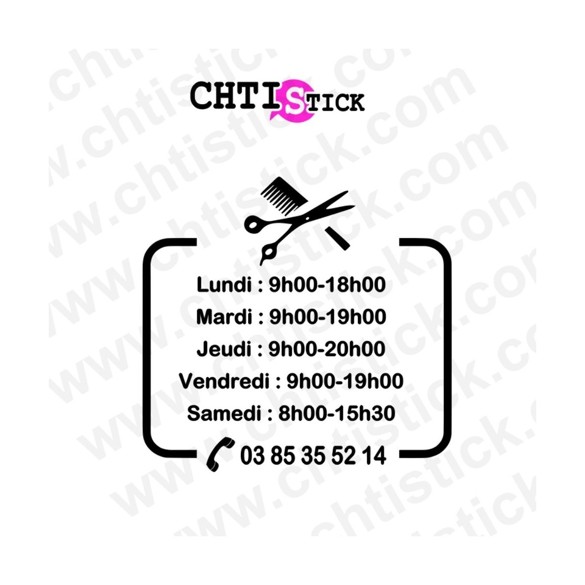 chtistick STICKER HORAIRES SALON COIFFURE