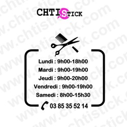STICKER HORAIRES SALON COIFFURE