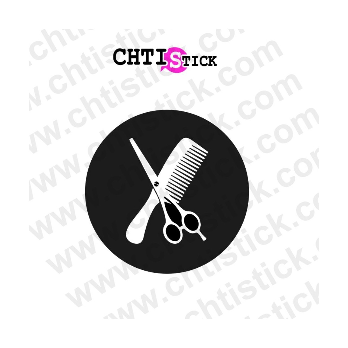chtistick Autocollant vitrine ciseaux