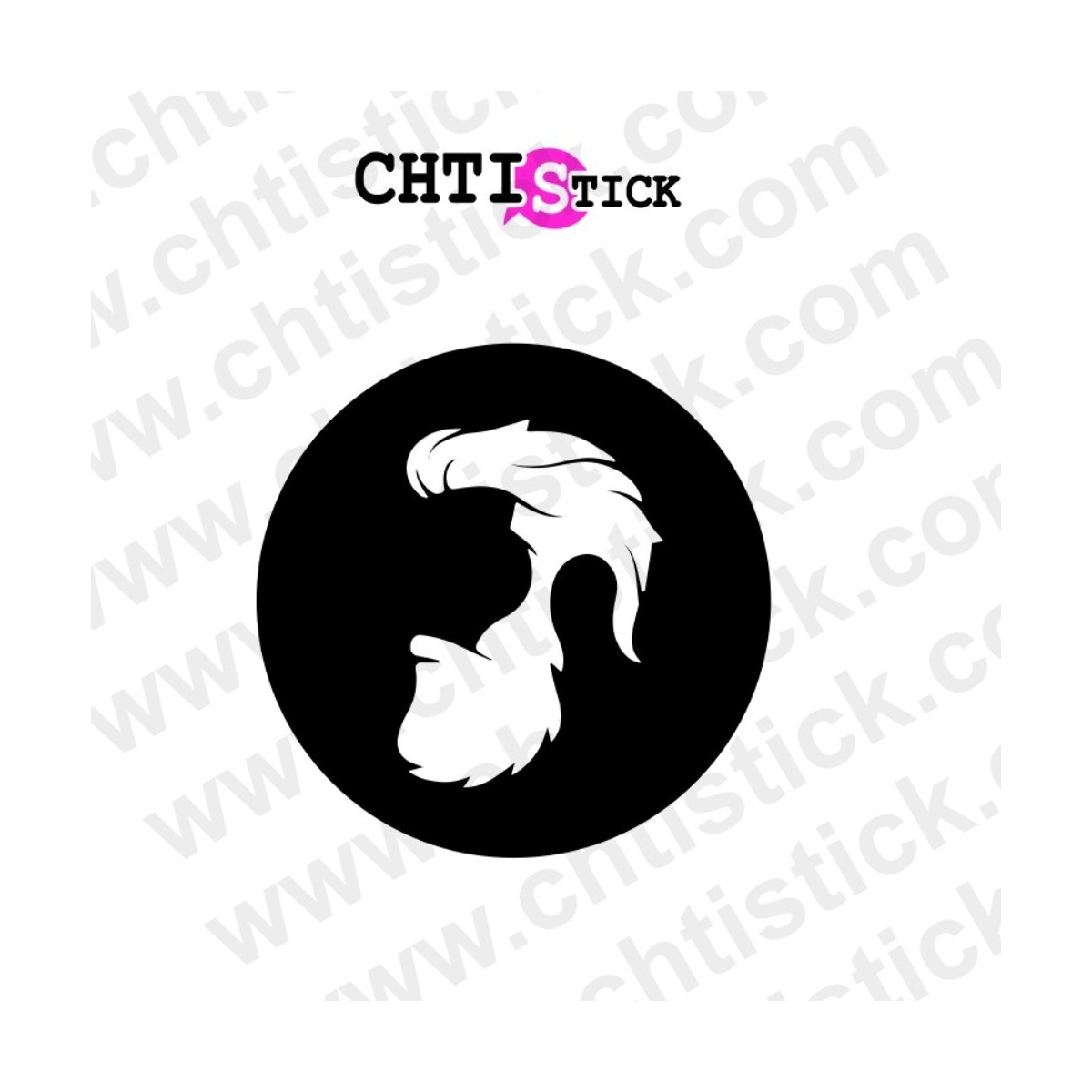 chtistick Autocollant vitrine barbe