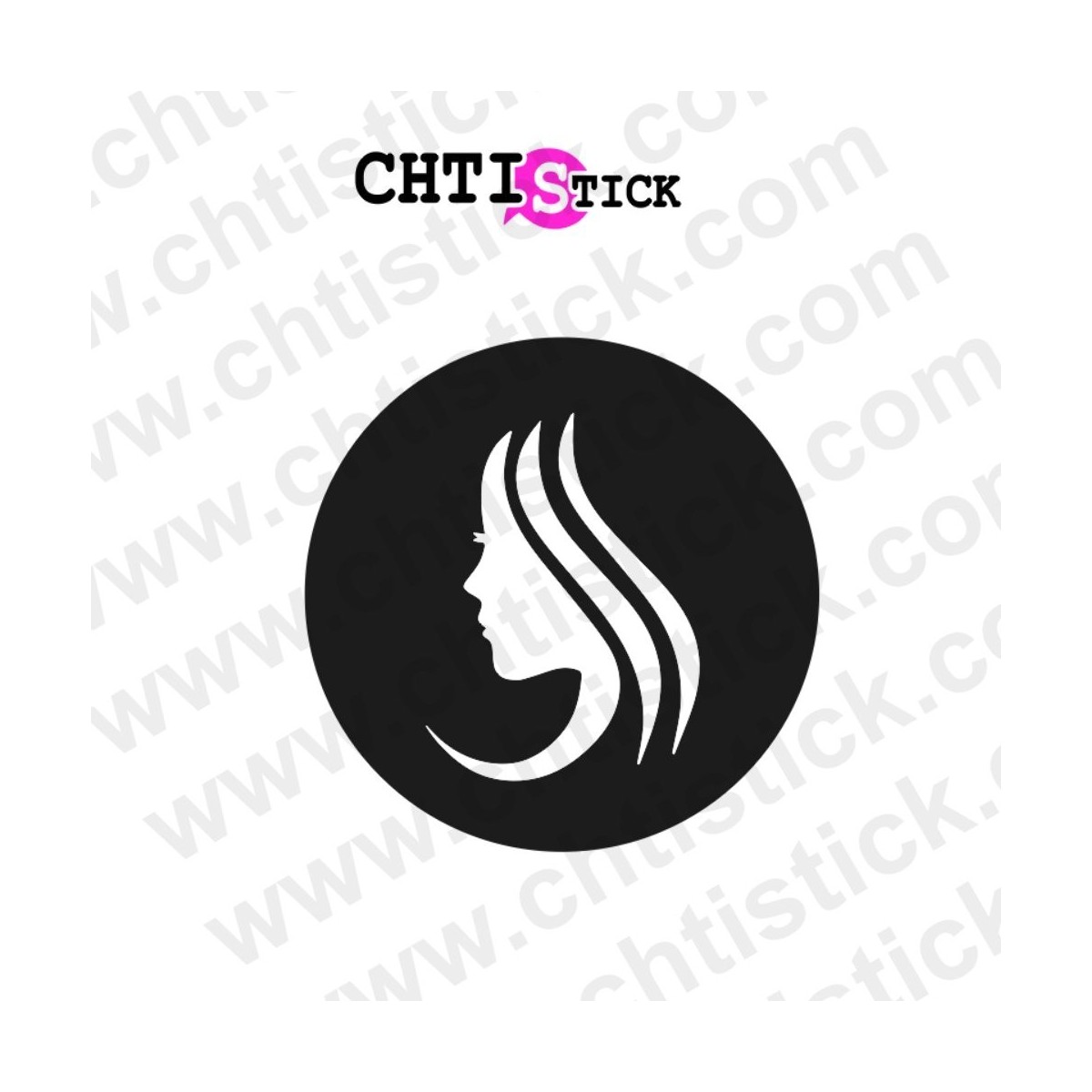 chtistick Autocollant vitrine coiffure