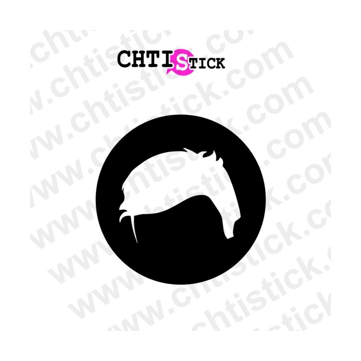 chtistick Sticker vitrine coiffeur homme
