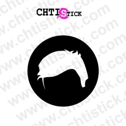 chtistick Sticker vitrine coiffeur homme