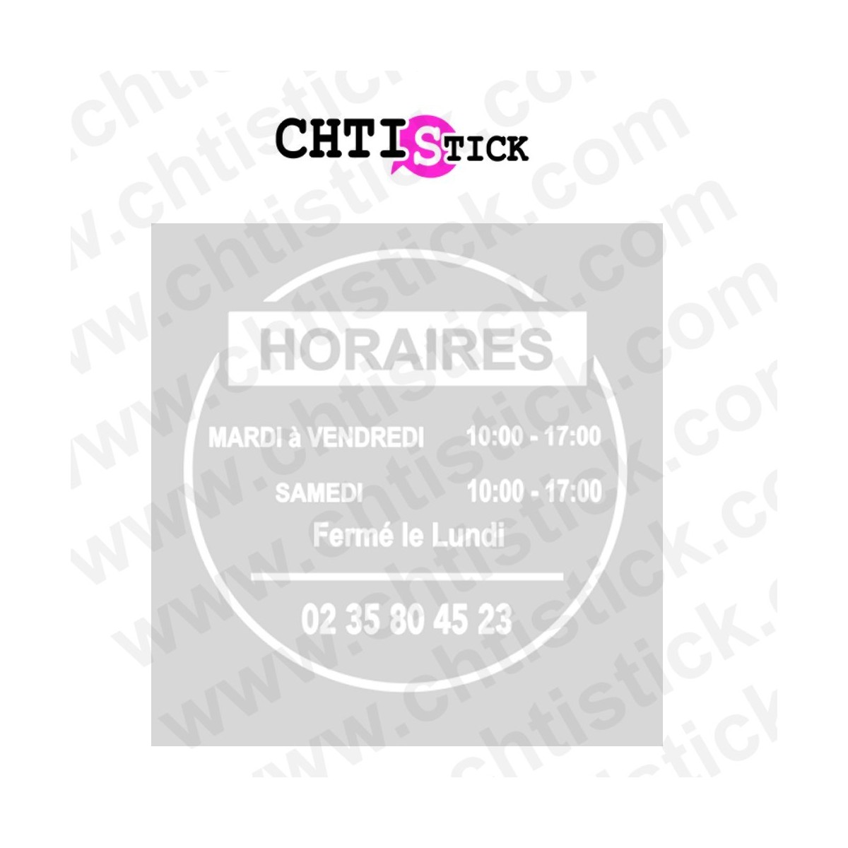 Horaires vitrine rond