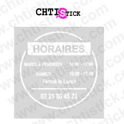 Horaires vitrine rond