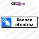 AUTOCOLLANT SONNEZ et ENTREZ