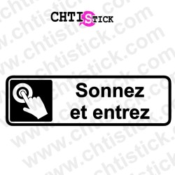 AUTOCOLLANT SONNEZ ET ENTREZ