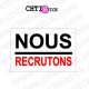 AUTOCOLLANT NOUS RECRUTONS