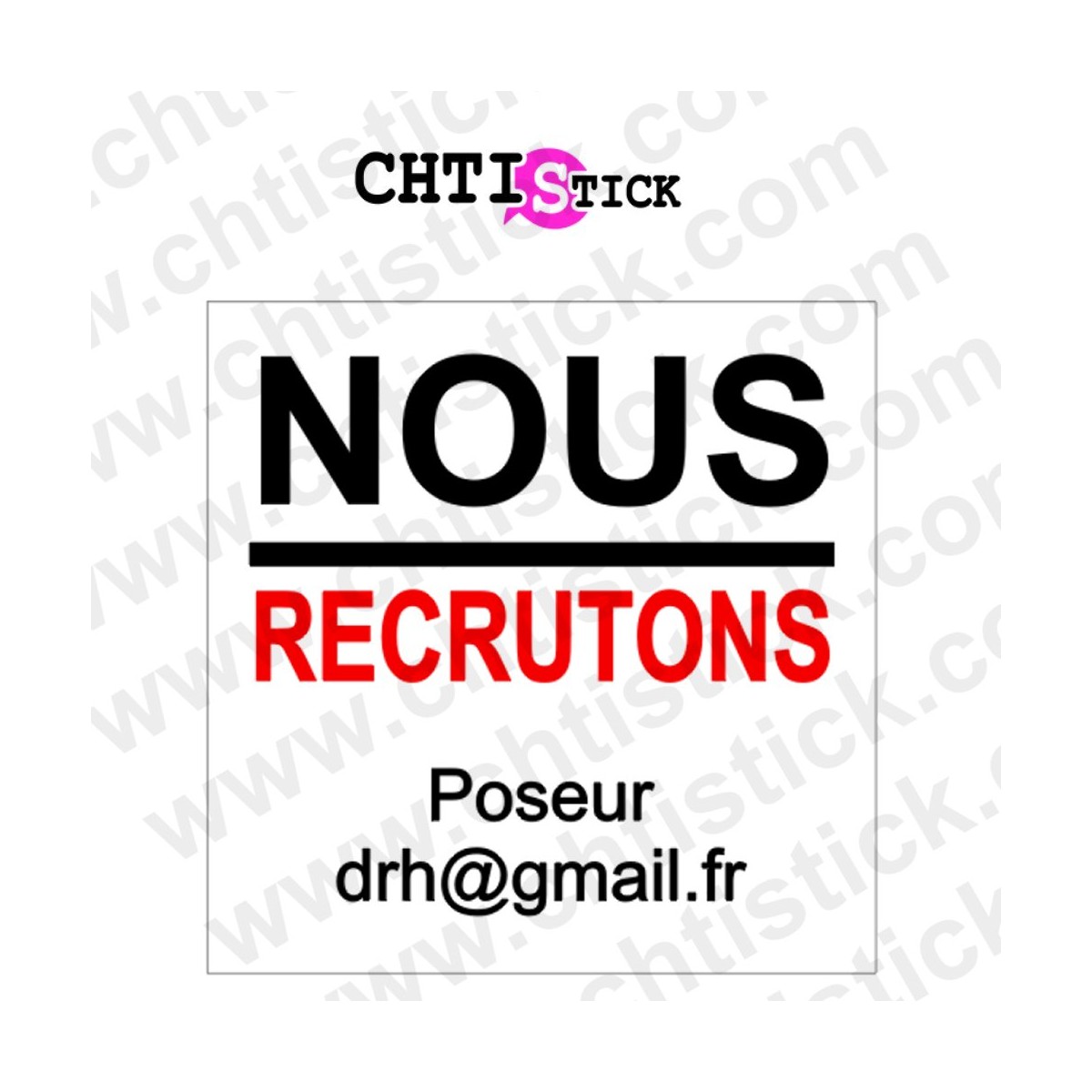 AUTOCOLLANT NOUS RECRUTONS PERSO