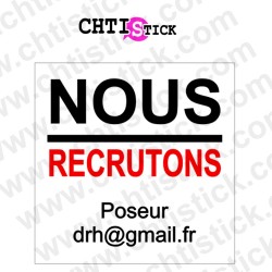 AUTOCOLLANT NOUS RECRUTONS PERSO