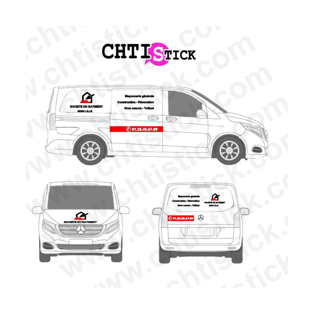 FLOCAGE CAMION BATIMENT