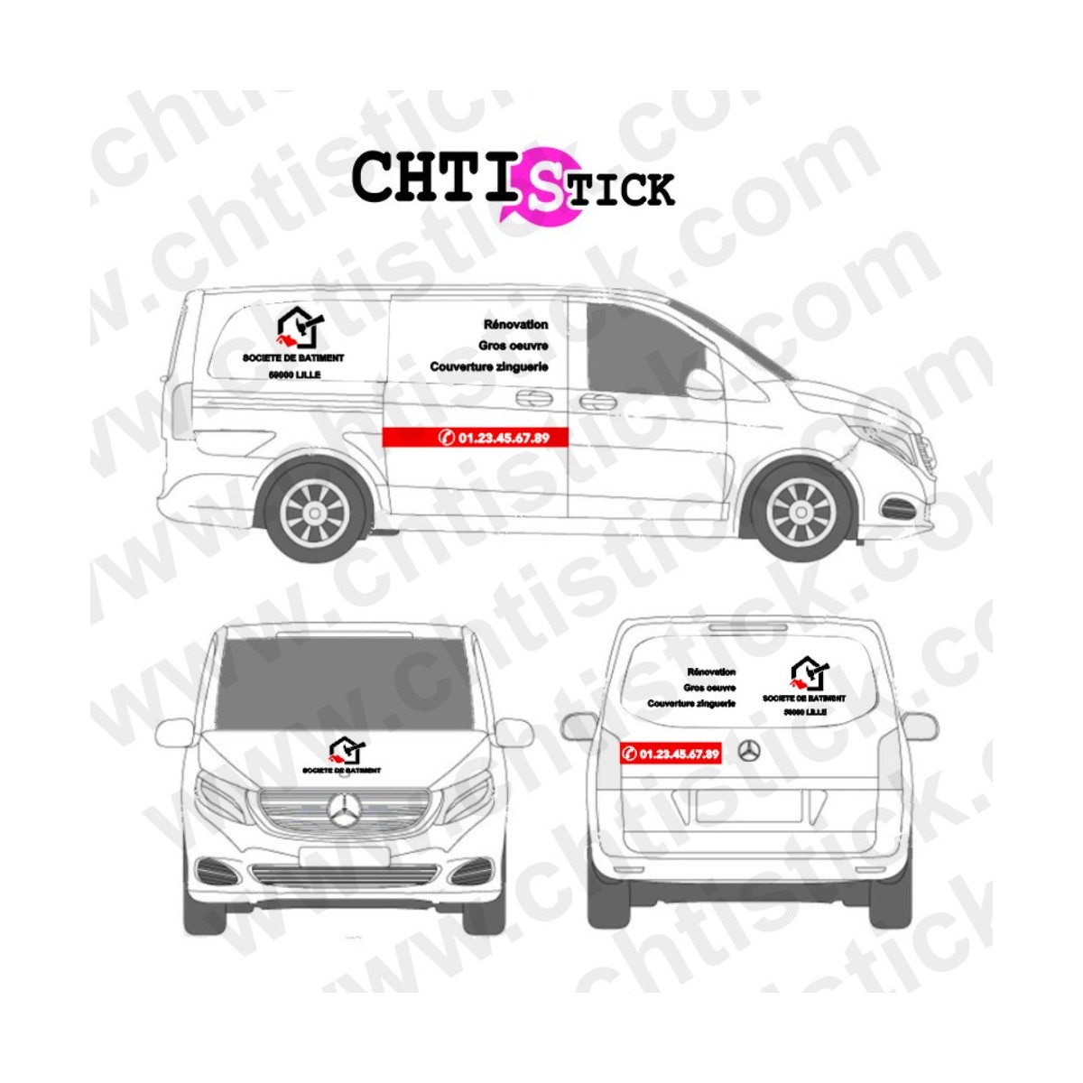 chtistick FLOCAGE CAMION BÂTIMENT