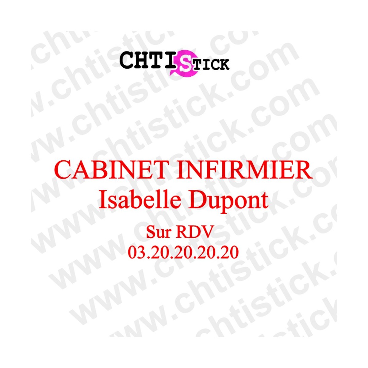 chtistick LETTRAGE ADHESIF CABINET INFIRMIER 01