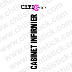 chtistick STICKER TEXTE VERTICAL INFIRMIER