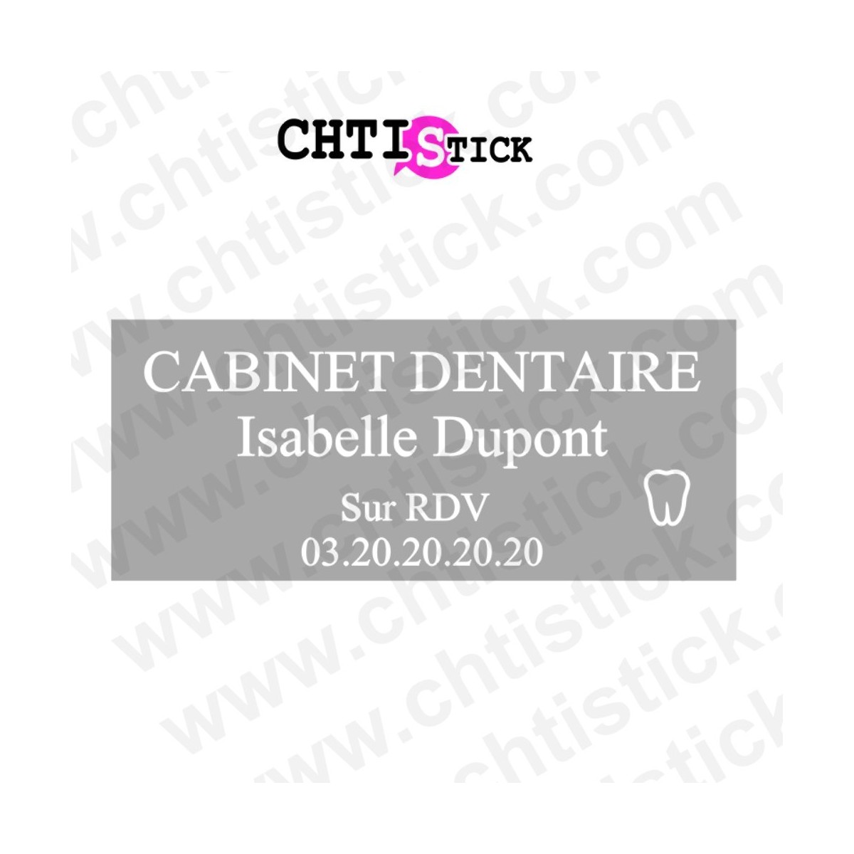 chtistick Autocollant cabinet dentaire dépoli dent