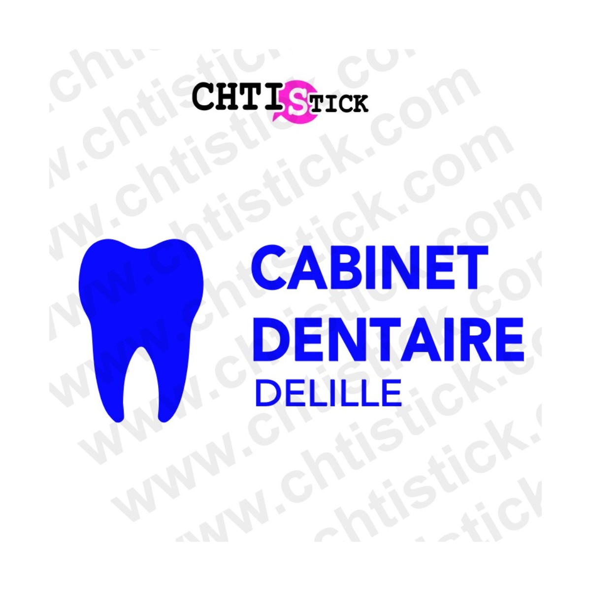 chtistick Sticker Cabinet Dentaire – Nom et Dent pour Vitrine