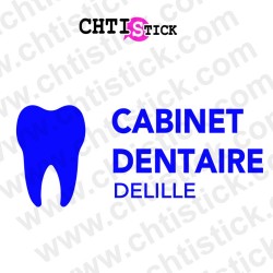 chtistick Sticker Cabinet Dentaire – Nom et Dent pour Vitrine