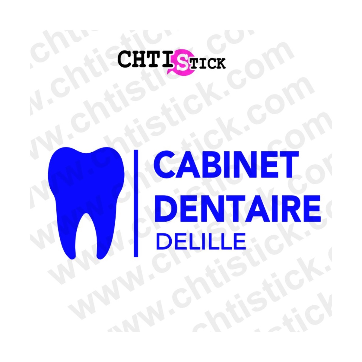 chtistick Sticker Cabinet Dentaire – Nom et Dent pour Vitrine