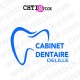 chtistick Autocollant Cabinet Dentaire – Nom et Dent Vitrine