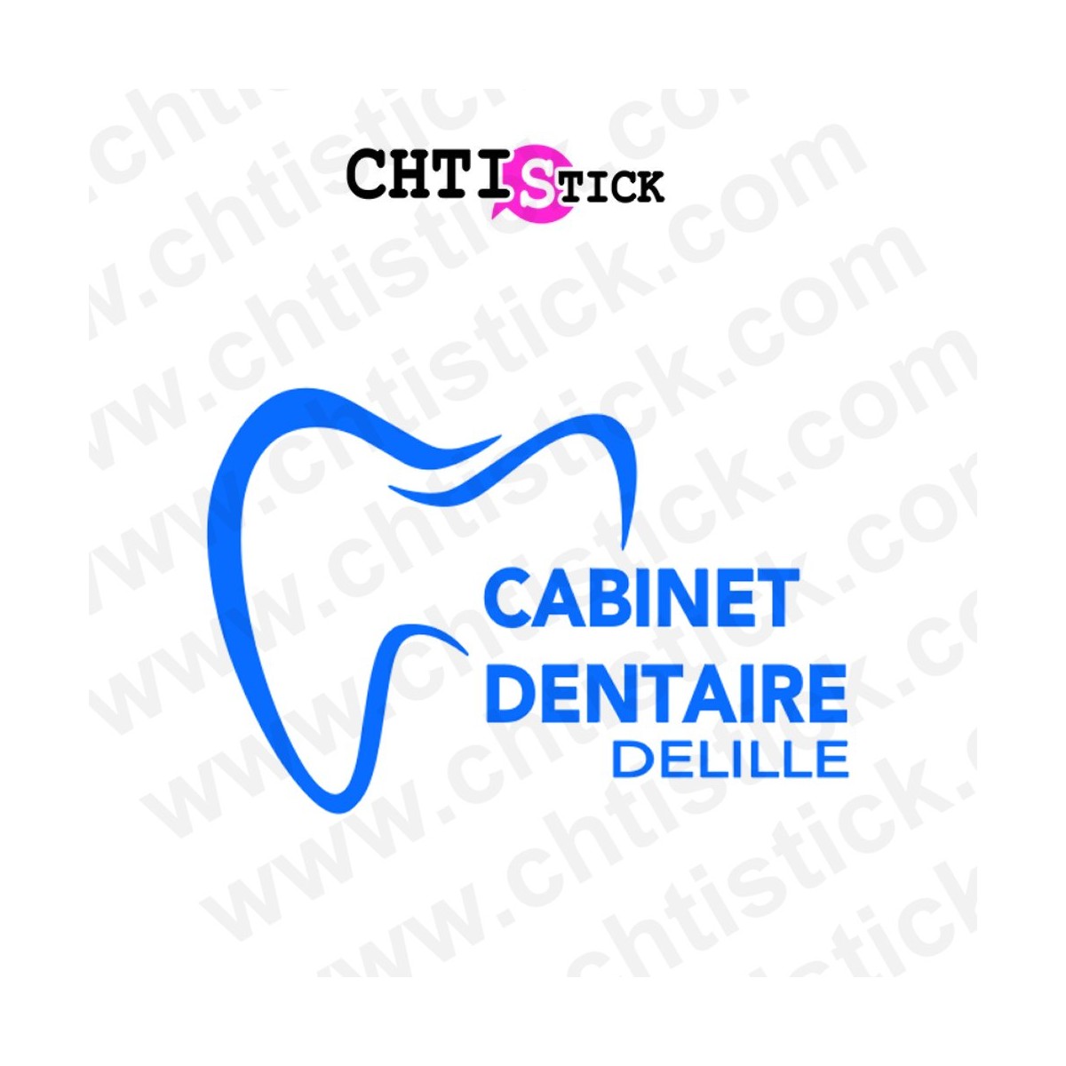 chtistick Autocollant Cabinet Dentaire – Nom et Dent Vitrine