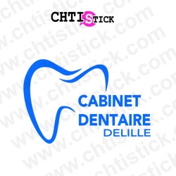 chtistick Autocollant Cabinet Dentaire – Nom et Dent Vitrine