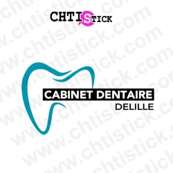 chtistick Sticker Cabinet Dentaire – Nom et Dent Vitrine