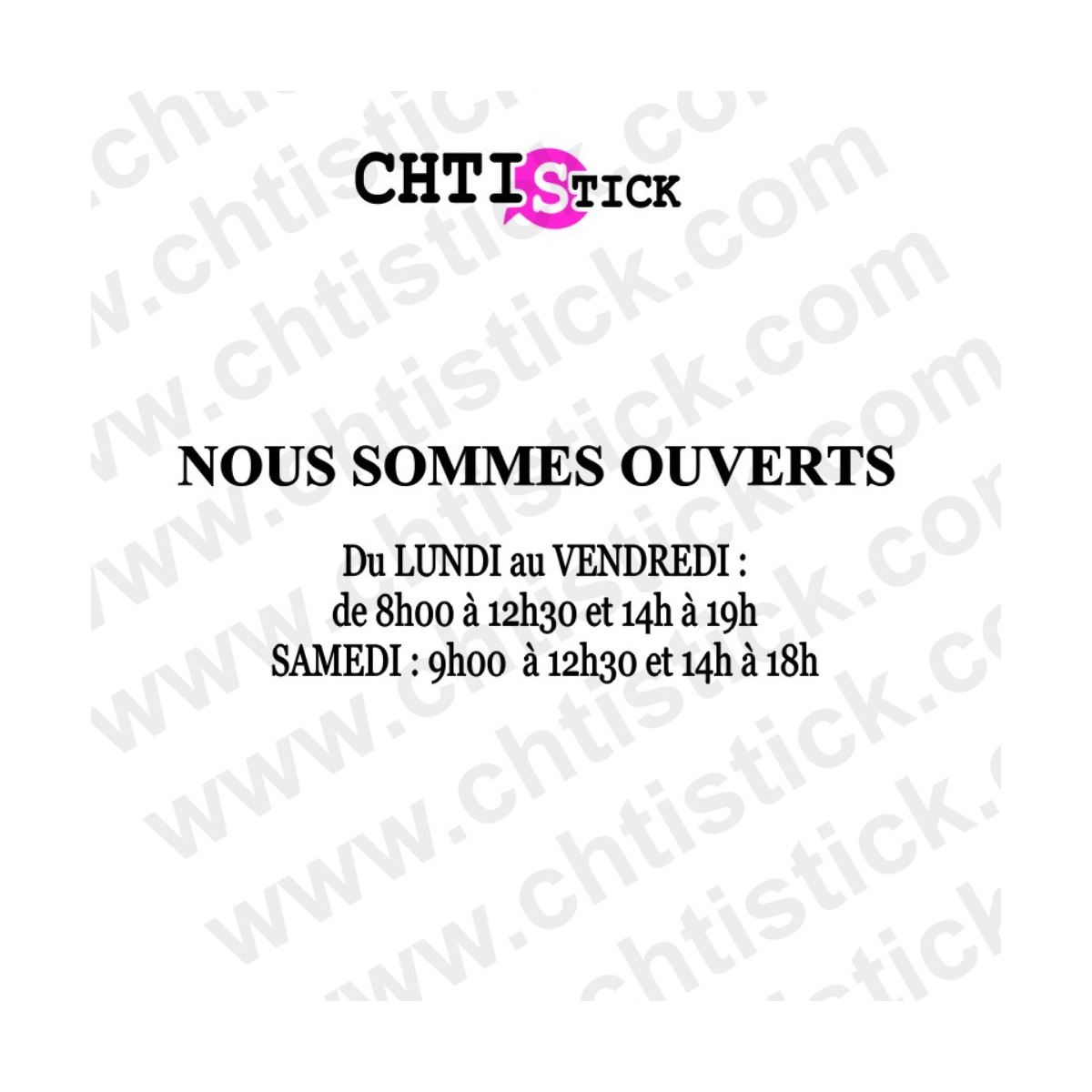 chtistick Stickers horaires magasin