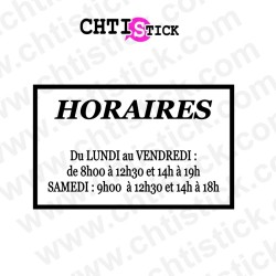 STICKER HORAIRES D'OUVERTURE