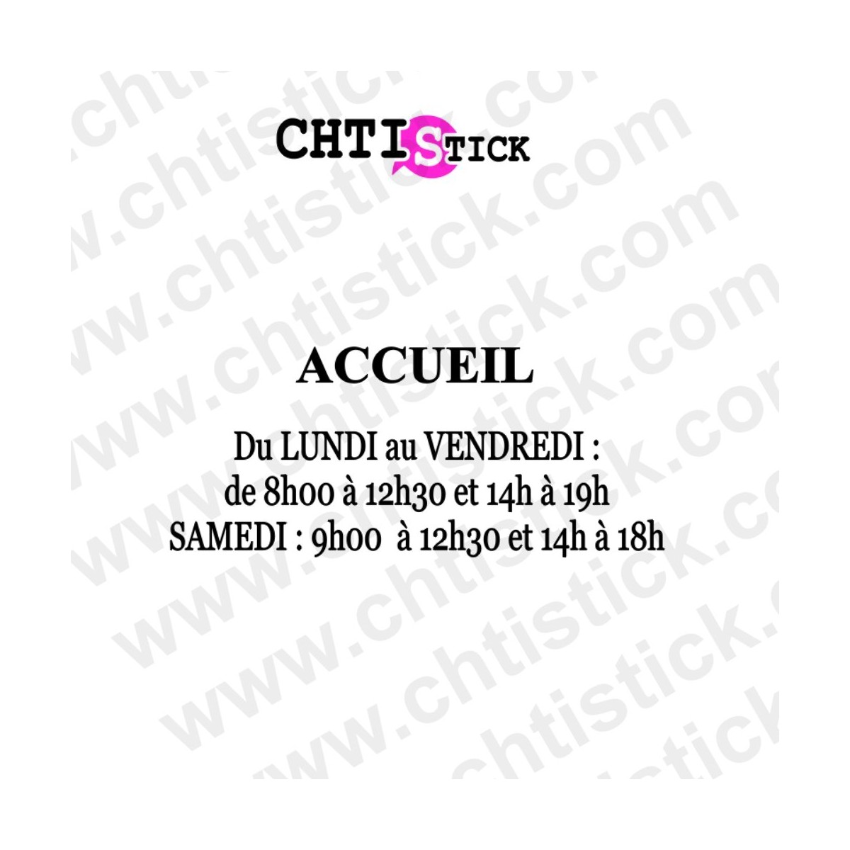 Horaires vitrine de magasin