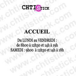 Horaires vitrine de magasin