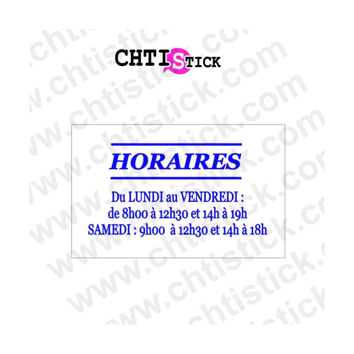 chtistick Autocollant horaires vitrine 